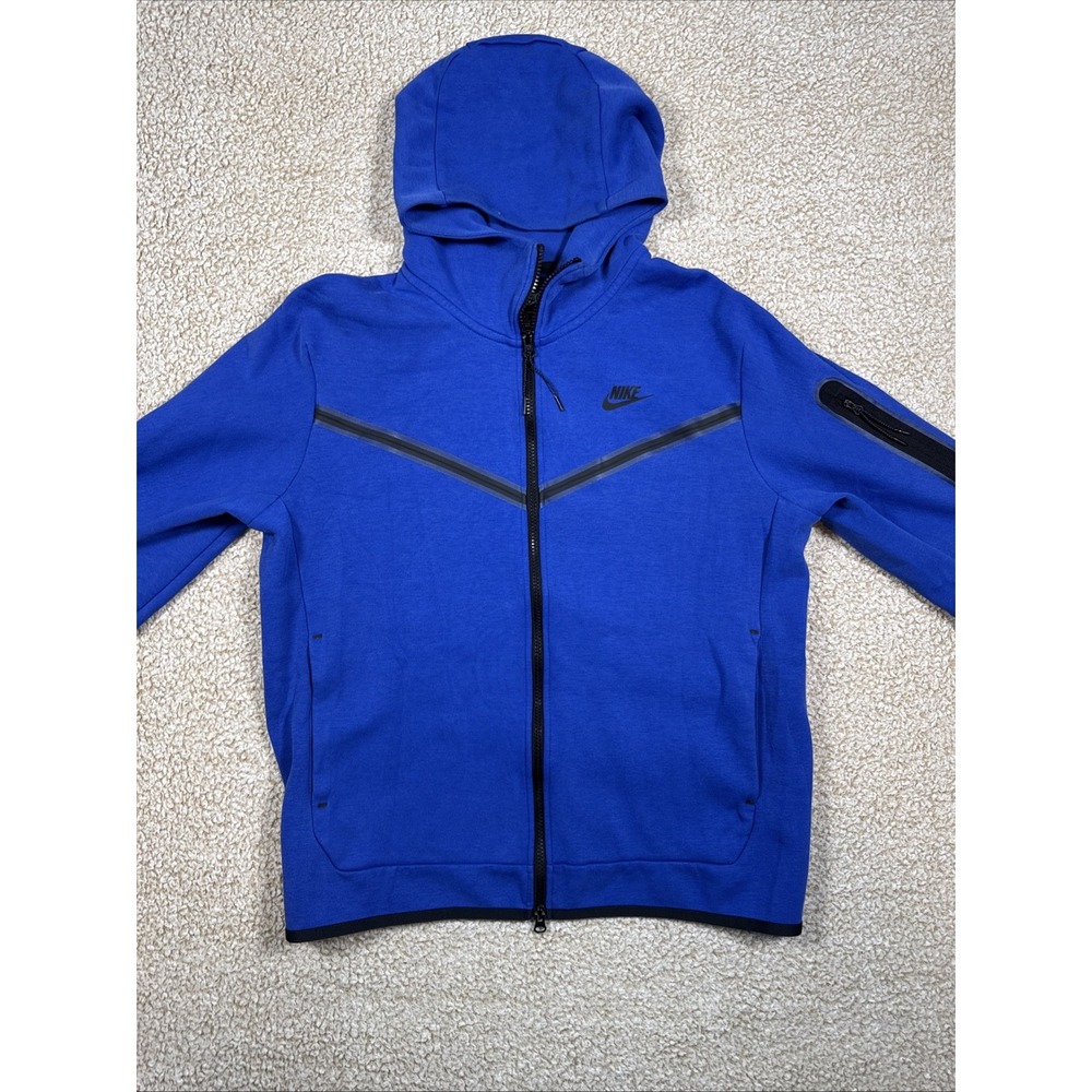 Nike Tech Fleece Full Zip Hoodie Men's M Pockets Blue ActiveCU4489-480
